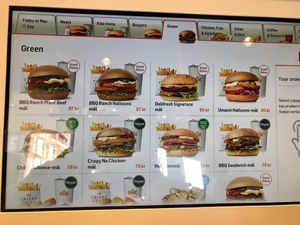 Computer menu screen at MAX - Hamngatan in Stockholm