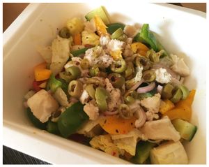 Greek salad with home made feta cheese at Lifehouse Bistro in Prague