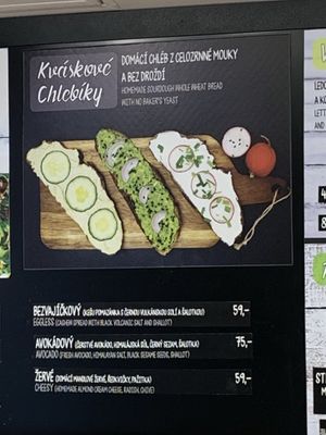 Toast menu at Lifehouse Bistro in Prague