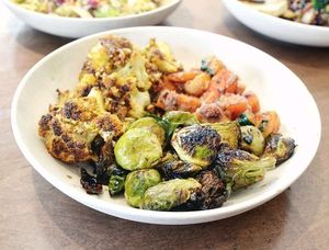 roasted veggies  at Flower Child in Del Mar