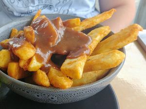 Loaded chips with gravy at MooFree Burgers  in Maroochydore