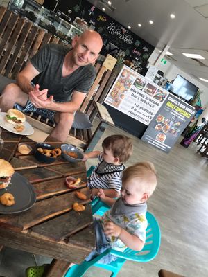 Nuggets, onion rings and burgers 🍔 Holiday happiness right there! at MooFree Burgers  in Maroochydore