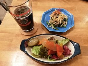 Home made pickels and marinated veg. at Hakko in Hirao