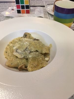 Mushroom ravioli at Piadina Genuina in East London