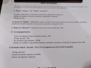 French menu at Mo Mo - Saint-Gilles in Brussels