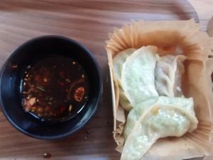 Steamed momos - vegetarian at Mo Mo - Saint-Gilles in Brussels
