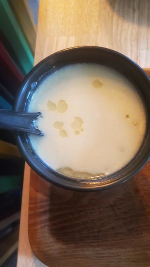 Soup of the day. Not sur exactly what is was 🤣 at Mo Mo - Saint-Gilles in Brussels