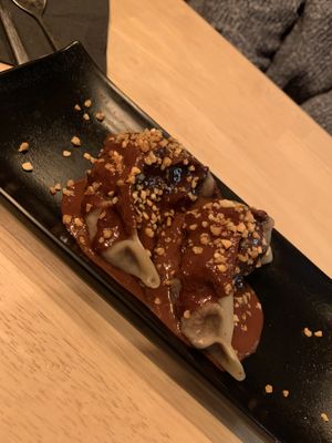 Chocolate momos   at Mo Mo - Saint-Gilles in Brussels
