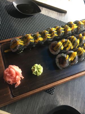 Haruno and Yakeyama vegan sushi rolls at Sushi Plaza in Tallinn