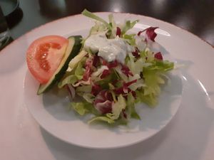 Free salad with every order - ask for vegan dressing at Masala Masala - Odengatan in Stockholm