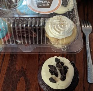 Vegan cookies and cream   at Molly's Cupcakes in Des Moines