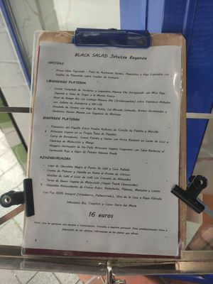 menu at Black Salad in Vitoria Gasteiz