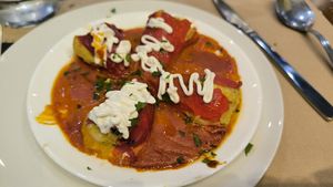 Pimientos rellenos de "bacalao" at Black Salad in Vitoria Gasteiz