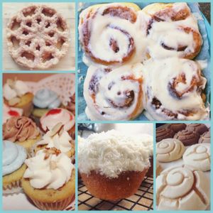 Bimbunuelos, cinnamon rolls, cupcakes, and conchas!  at Sane Treats in El Paso