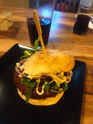 Pumpkin vegan burguer at Gourmet Burger Room in Marbella