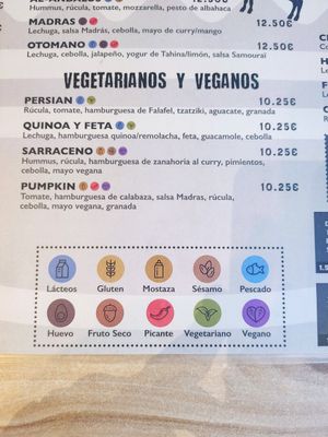 Menu at Gourmet Burger Room in Marbella