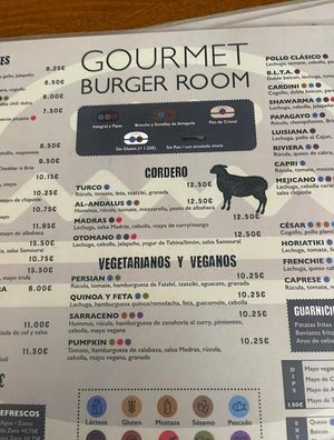 Hamburguesas vegetarianas y veganas at Gourmet Burger Room in Marbella