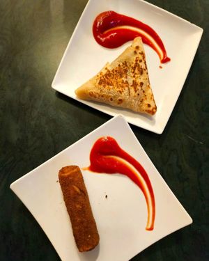 Sri Lankan roll and stuffed roti. at SpicyZest in Farmers Branch