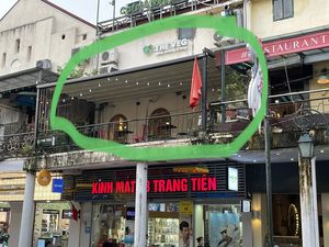 Restaurant on 2nd floor, above Optician  at The Veg - Organic Vego and Tea in Hanoi