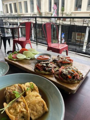 Tofu and pizzas   at The Veg - Organic Vego and Tea in Hanoi