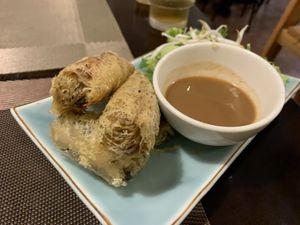 Fried hanoi spring rolls  at The Veg - Organic Vego and Tea in Hanoi