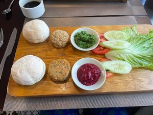 Breakfast falafel  at The Veg - Organic Vego and Tea in Hanoi