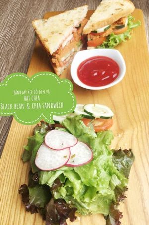 Black bean & chia sandwich at The Veg - Organic Vego and Tea in Hanoi