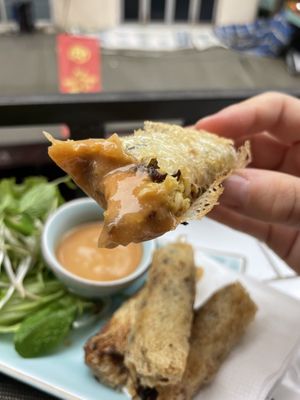 Crunchy with delicious peanut coconut sauce   at The Veg - Organic Vego and Tea in Hanoi