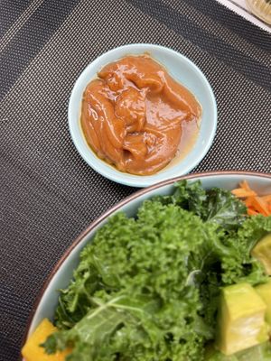 Peanut sauce: not recommended very sweet!   at The Veg - Organic Vego and Tea in Hanoi