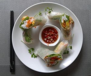Fruit spring rolls at The Veg - Organic Vego and Tea in Hanoi