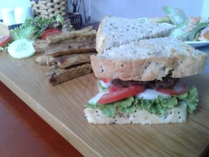 Black Bean chia sandwich  at The Veg - Organic Vego and Tea in Hanoi