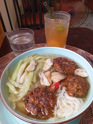 Vegan noodle soup at The Veg - Organic Vego and Tea in Hanoi