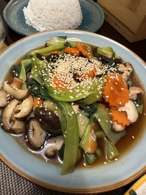 Veggies with mushrooms  at The Veg - Organic Vego and Tea in Hanoi