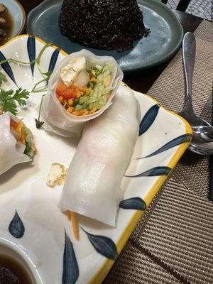 Spring rolls   at The Veg - Organic Vego and Tea in Hanoi