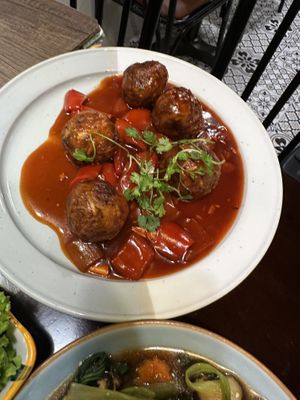 Vegan meat balls  at The Veg - Organic Vego and Tea in Hanoi