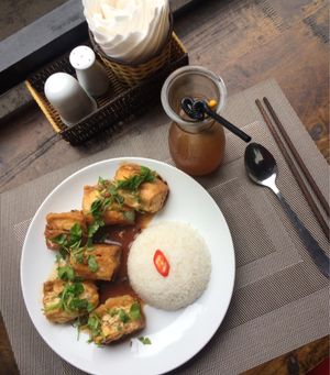 Stuffed tofu  at The Veg - Organic Vego and Tea in Hanoi