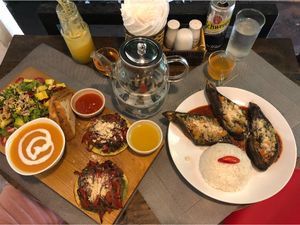 Combo and eggplant  at The Veg - Organic Vego and Tea in Hanoi