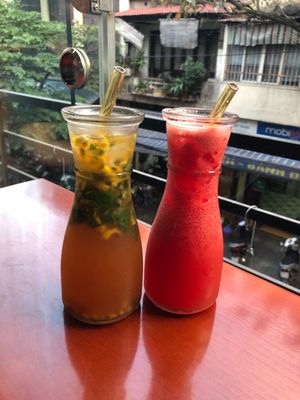 Tea and watermelon juice at The Veg - Organic Vego and Tea in Hanoi