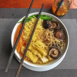 Breakfast soup- cool photo but the soup had no flavour😒was just hot water  at The Veg - Organic Vego and Tea in Hanoi