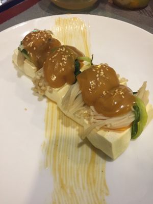 Tofu with peanut butter at The Veg - Organic Vego and Tea in Hanoi
