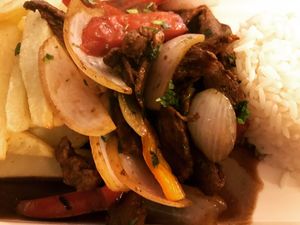 Vegan lomo saltado  at AMMA PERU in Miraflores