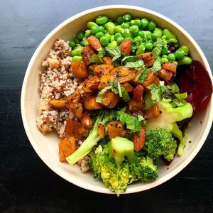 Protein bowl  at beets&roots in Berlin