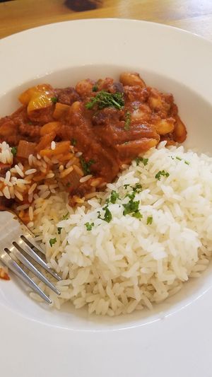 3 bean chili with rice at The Allotment in Dover