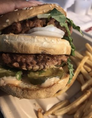 Dirty Little Secret now made with Beyond Meat - delicious !  at J Selby's in St Paul