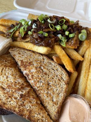 Club Sandwich with animal fries (newly available as a side upgrade!)  at J Selby's in St Paul