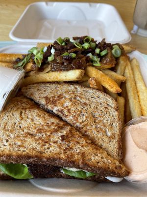 Club Sandwich with animal fries (newly available as a side upgrade!)  at J Selby's in St Paul