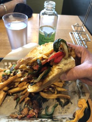 Close up Philly cheesesteak    at J Selby's in St Paul