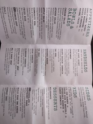 Menu at J Selby's in St Paul