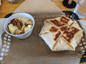 Crunchwrap with potato salad at J Selby's in St Paul