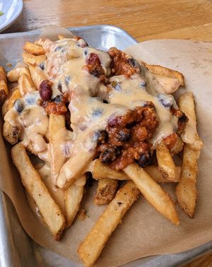 Vegan hili cheese fries at J Selby's in St Paul